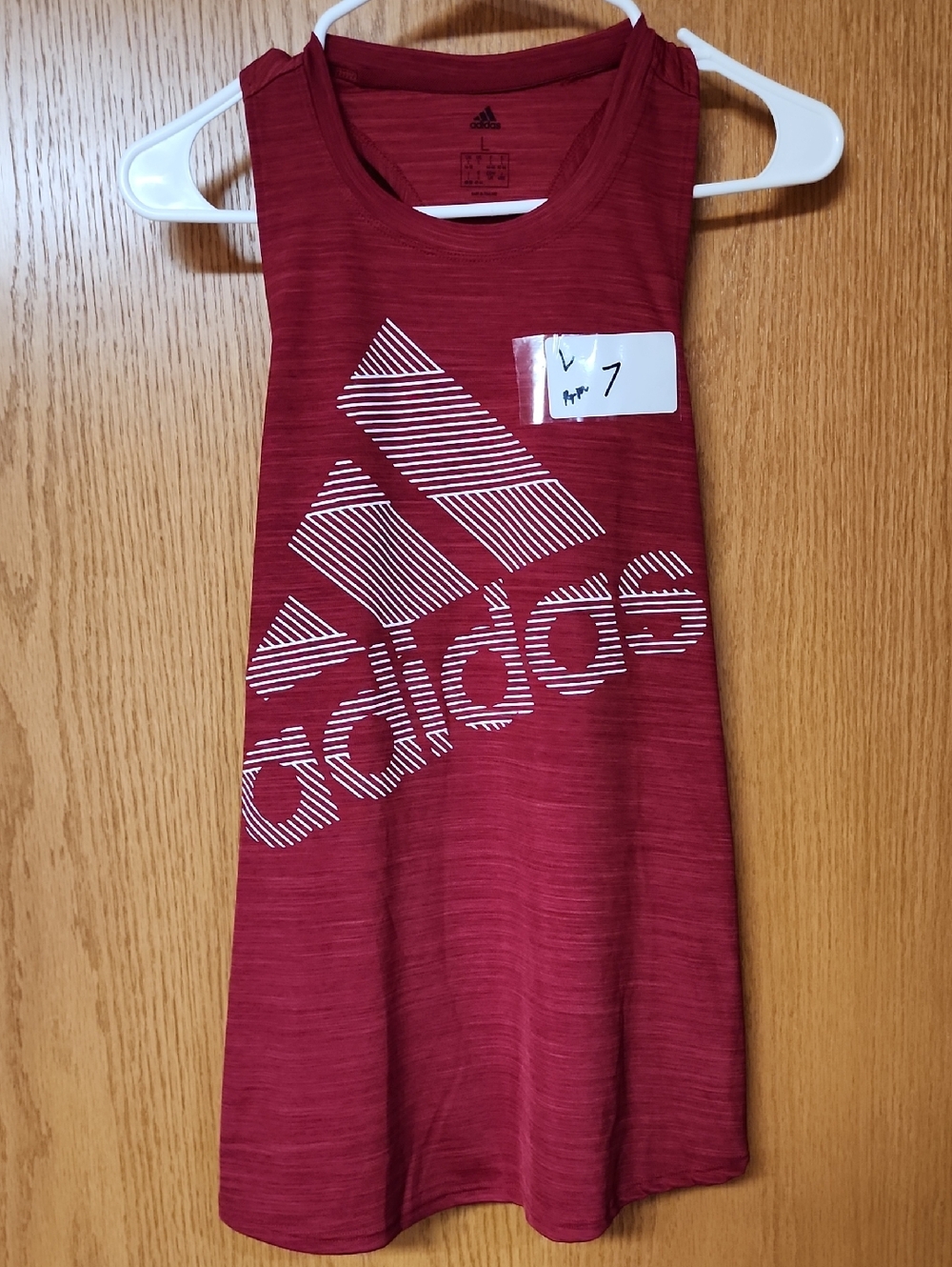 Adidas Maroon Graphic Tank Top womens L number 7